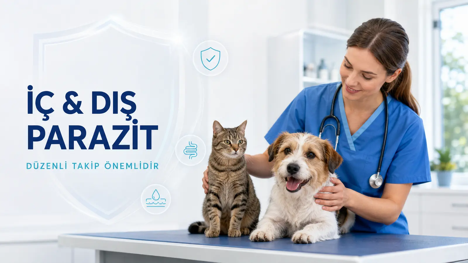 Veteriner klinikte kedi ve köpekte iç dış parazit takibini anlatıyor